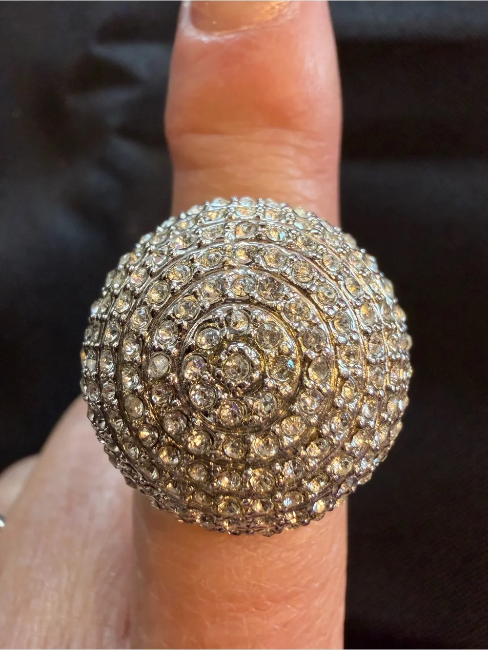 Park Lane Exquisite Ring 10328 Crystal Dome Statement Ring Silver Tone